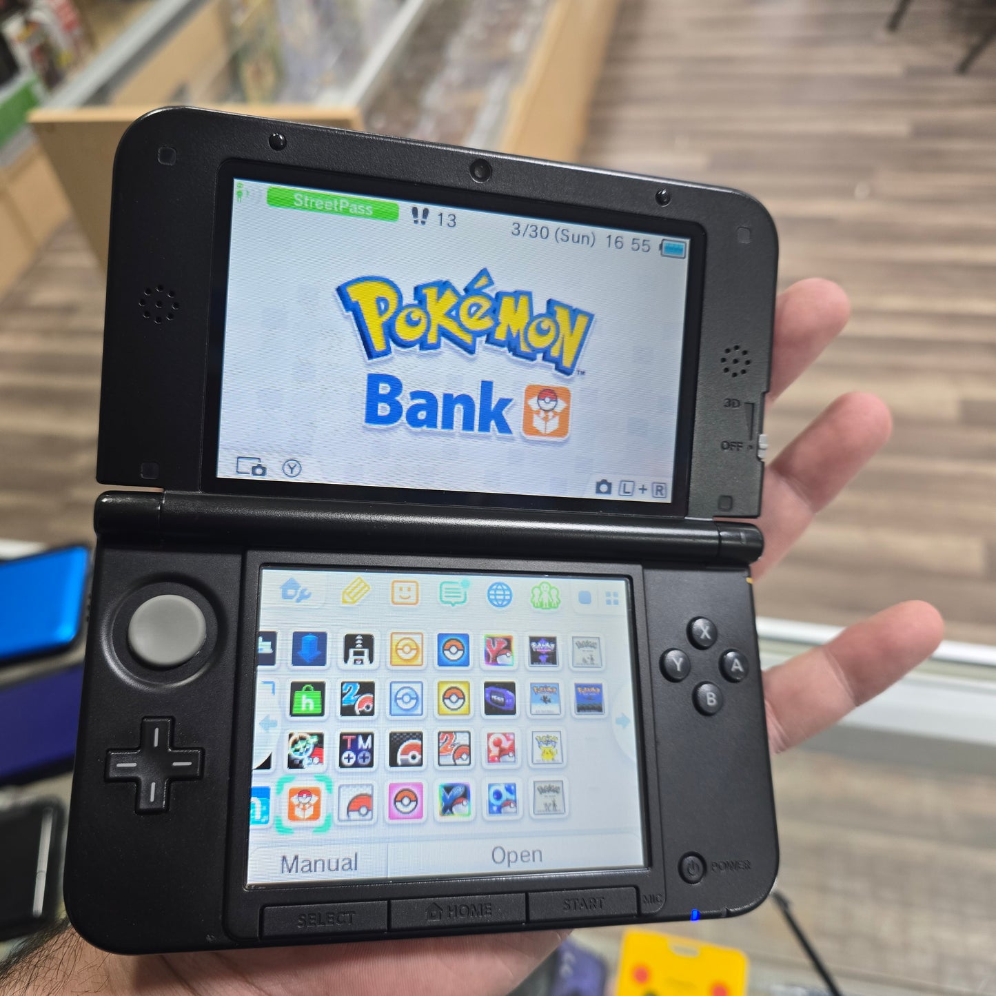 Nintendo 3DS XL Super Smash Bros. Blue Edition Nintendo 3DS Handheld System with Charger (Has Pokémon Bank and Homebrew)
