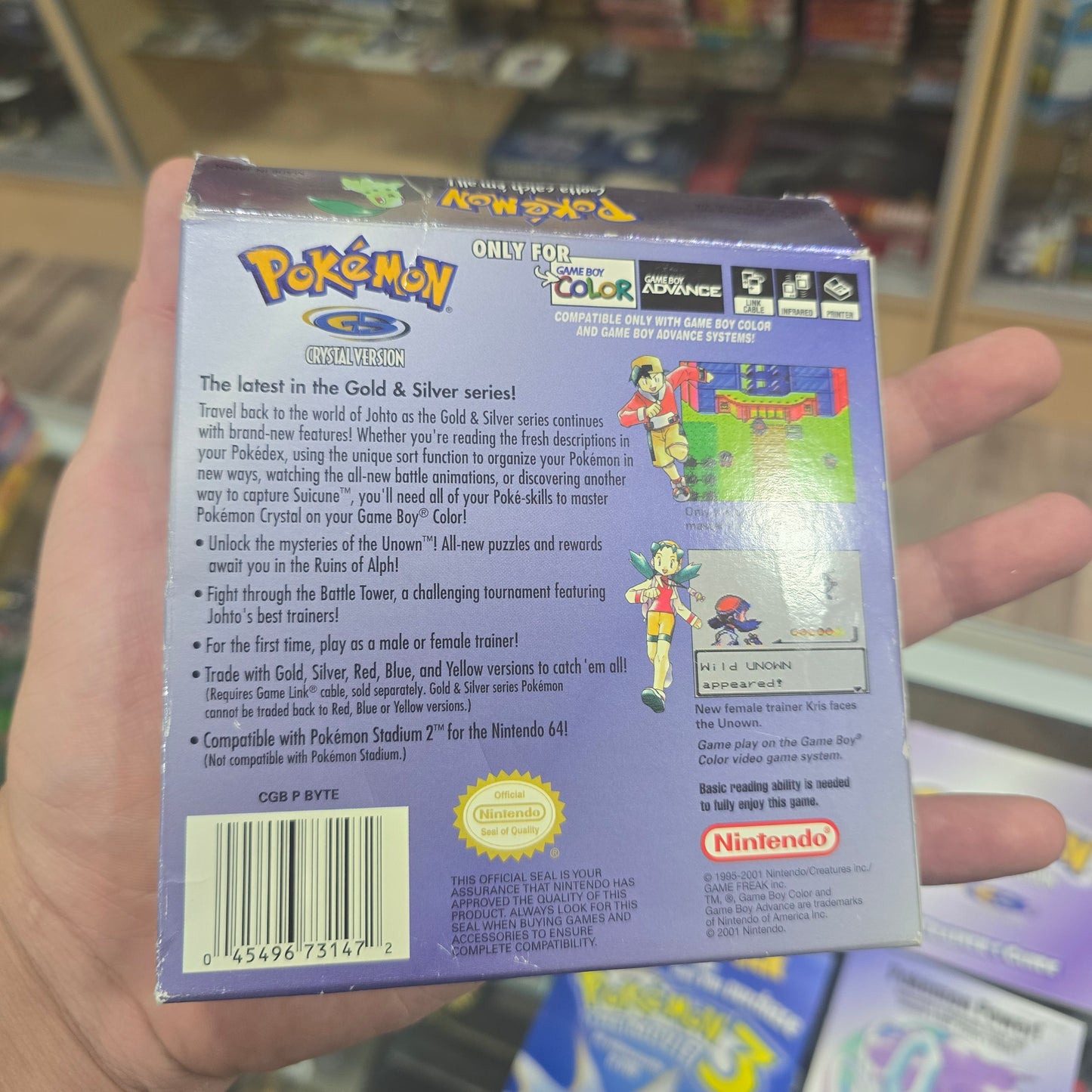 Pokémon Crystal (New Battery) (CIB) (Good Condition) Nintendo Gameboy