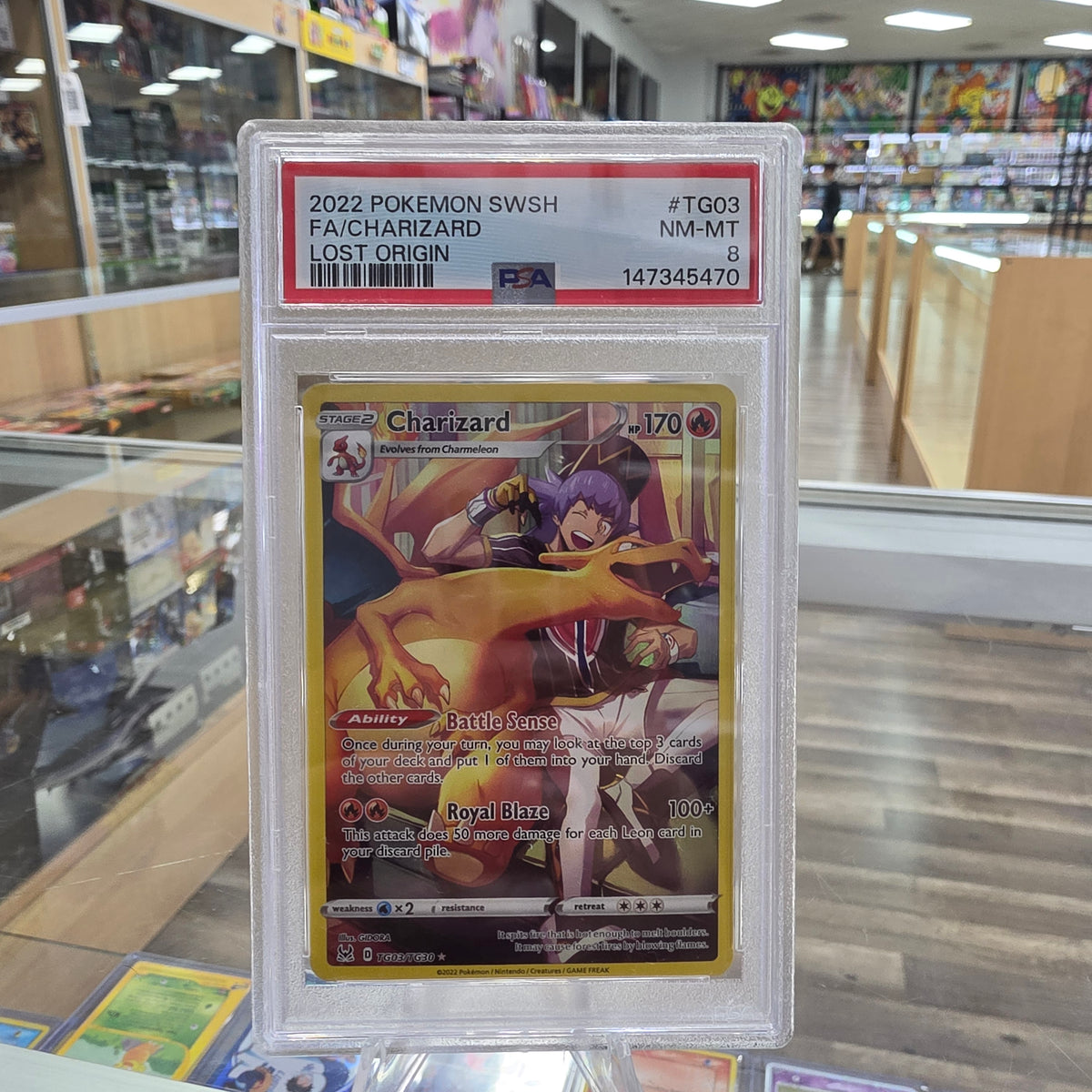 (PSA 8) Charizard - SWSH11: Lost Origin Trainer Gallery