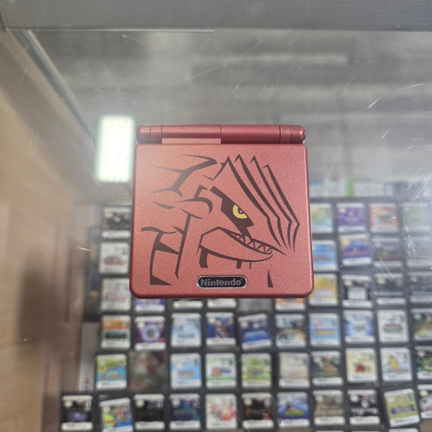Custom Groudon Nintendo Gameboy Advance SP Handheld with Charger (Has Brighter Screen)