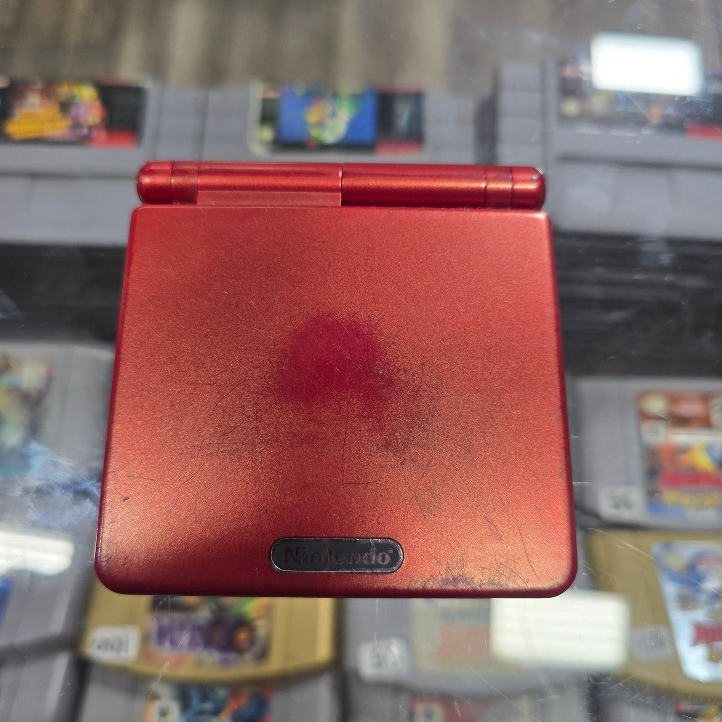 Red Nintendo Gameboy Advance SP 001 Model with Charger