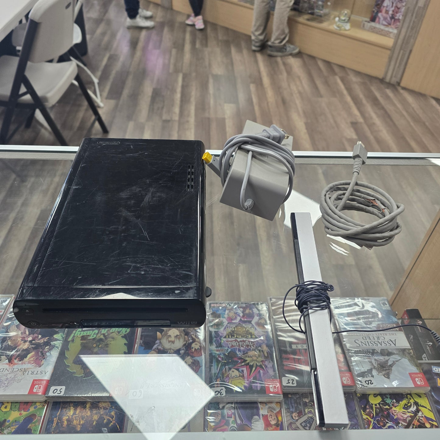 Black Wii U Console with Wires (NO GAMEPAD)
