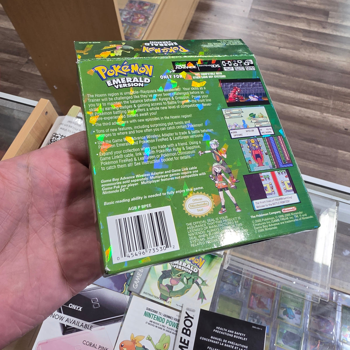 Pokémon Emerald (Authentic) (Dry Battery) Nintendo Gameboy Advance CIB with Acrylic Case