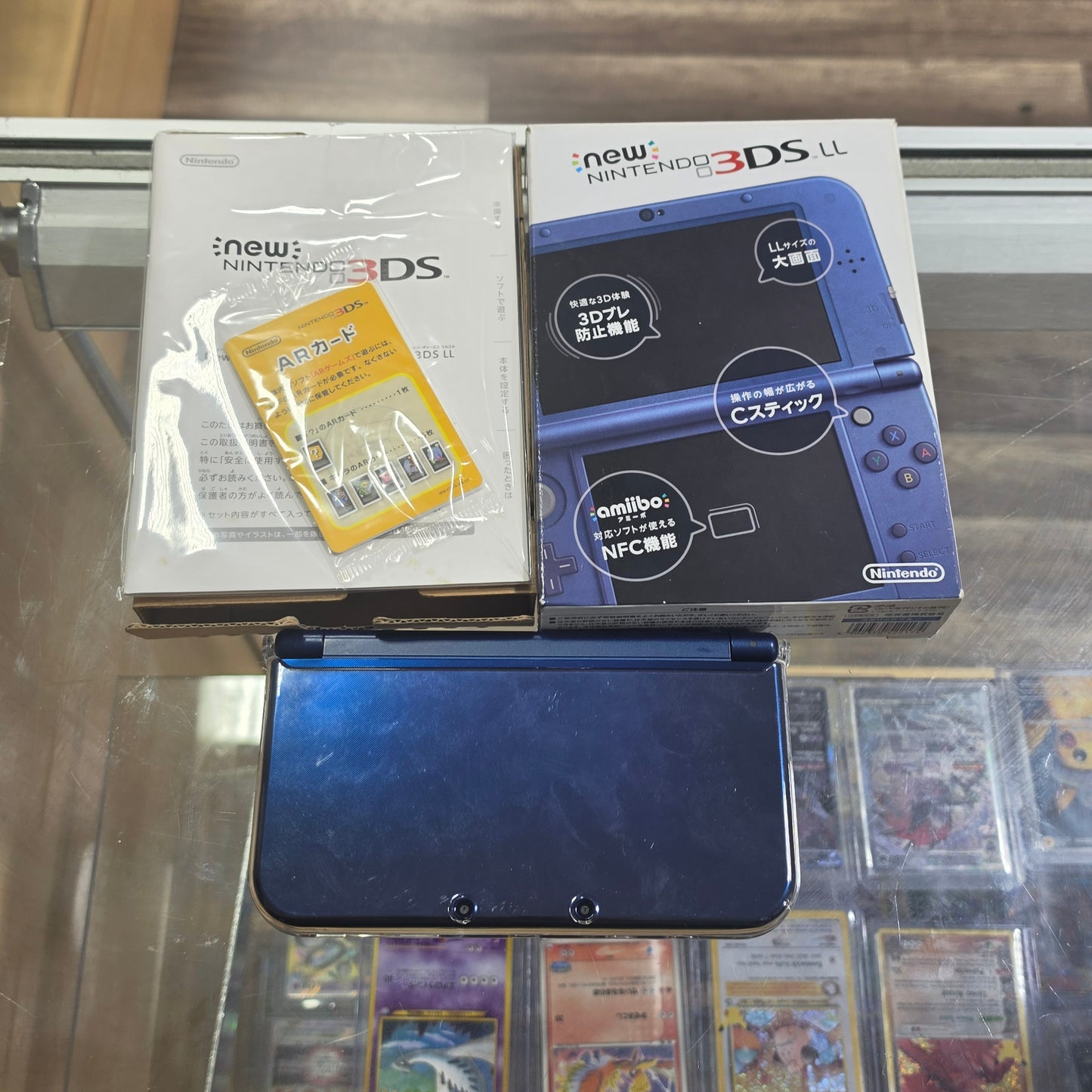 New Nintendo 3DS LL Metallic Blue Handheld System with Box (JAPANESE TO US) (Digital Games) (219)