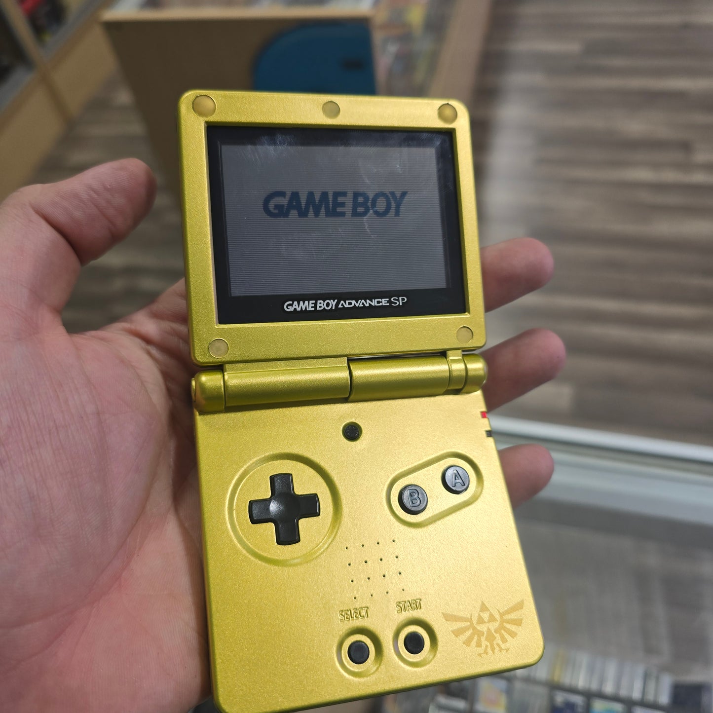 Custom Nintendo Gameboy Advance SP Handheld System with Charger (Zelda Shell) 001 Model