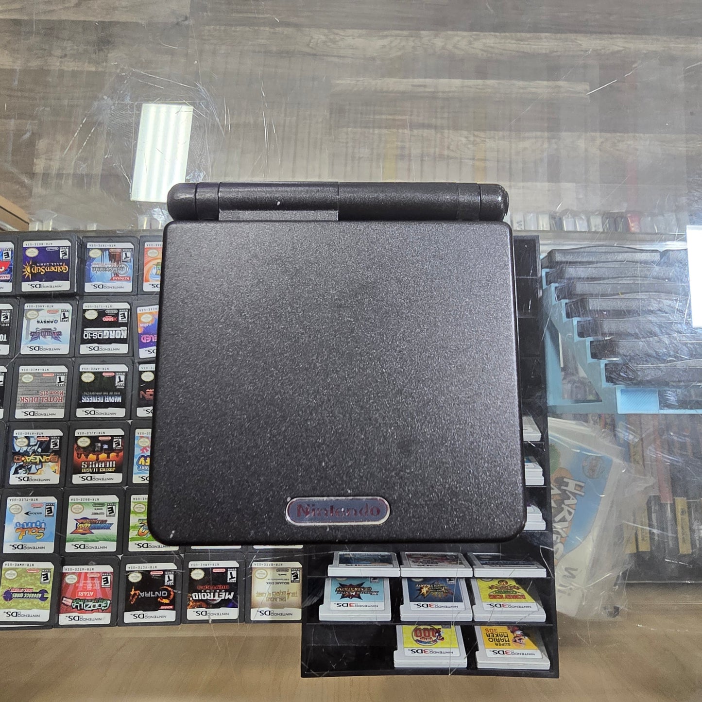 Black Custom Shell Nintendo Gameboy Advance SP 101 Model with Charger