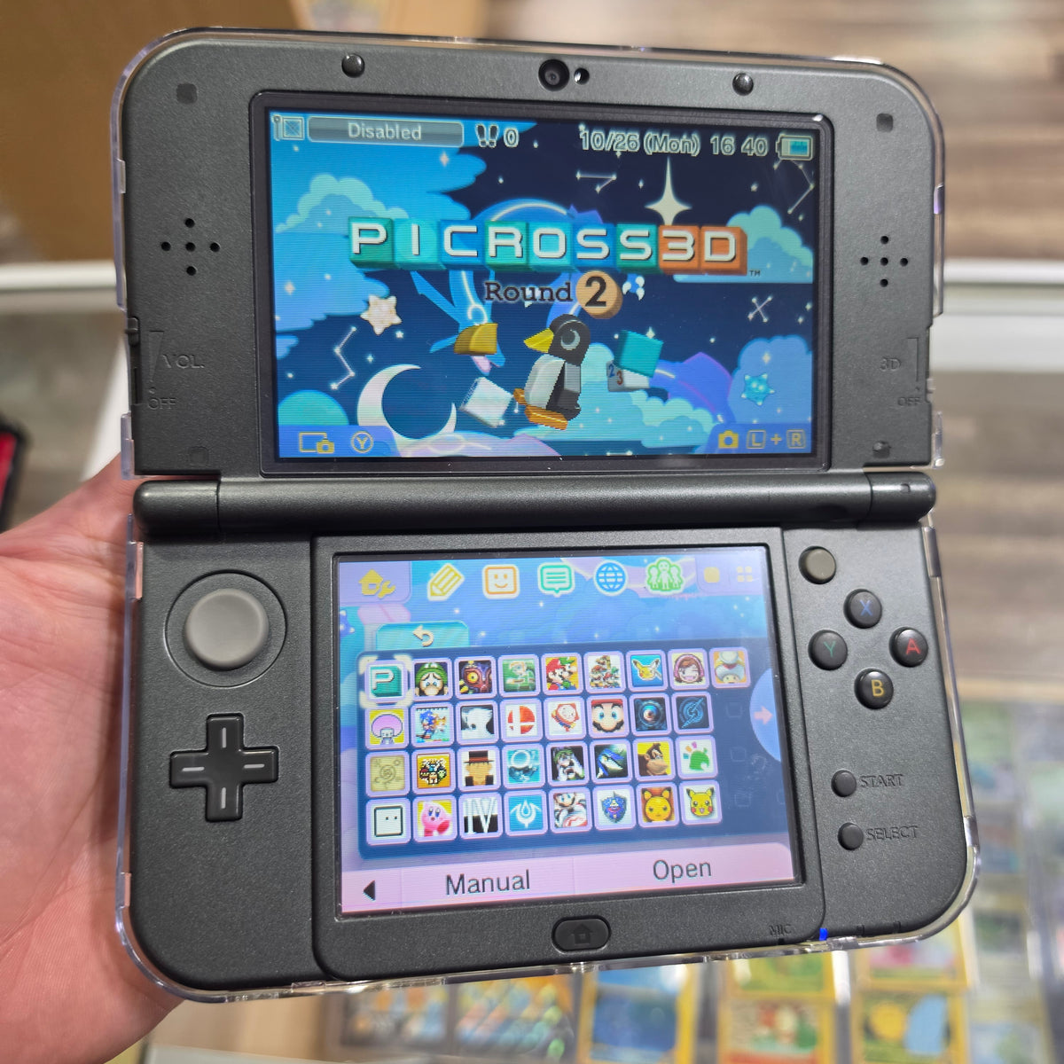 New Nintendo 3DS XL Handheld System (Black) w/ Charger (Region Free)(JAPANESE TO US) (TOP IPS) (CUSTOM SHELL)