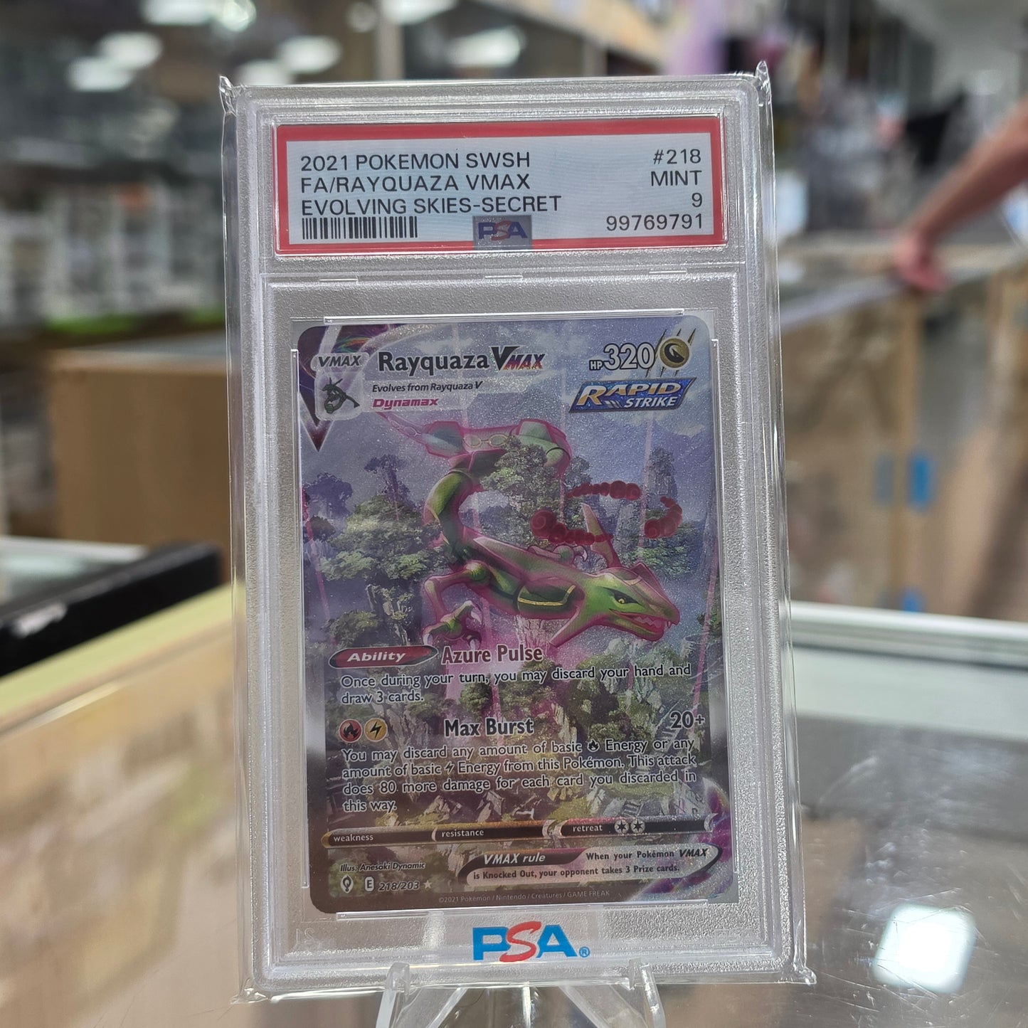 Rayquaza VMAX (Alternate Art Secret) - SWSH07: Evolving Skies (PSA 9)