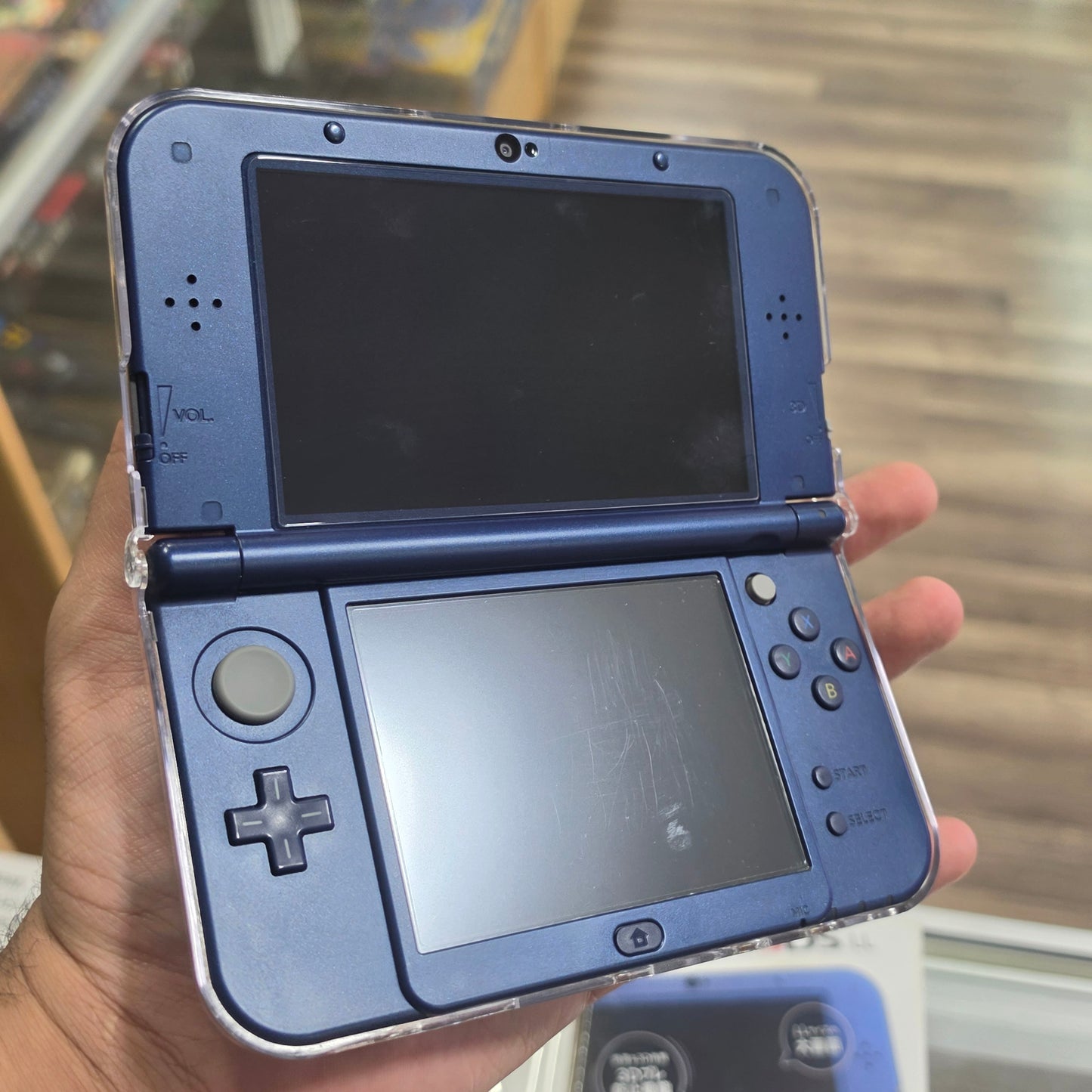New Nintendo 3DS LL Metallic Blue Handheld System with Box (JAPANESE TO US) (Digital Games) (219)
