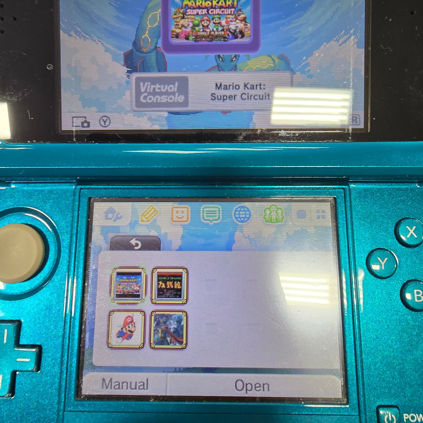 Nintendo 3DS Aqua Blue Nintendo 3DS [Charger included] [Pre-Installed Games]