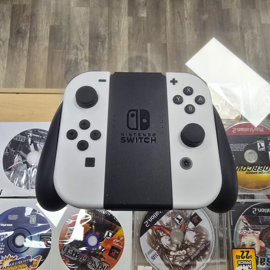 White Joy Con with Holder