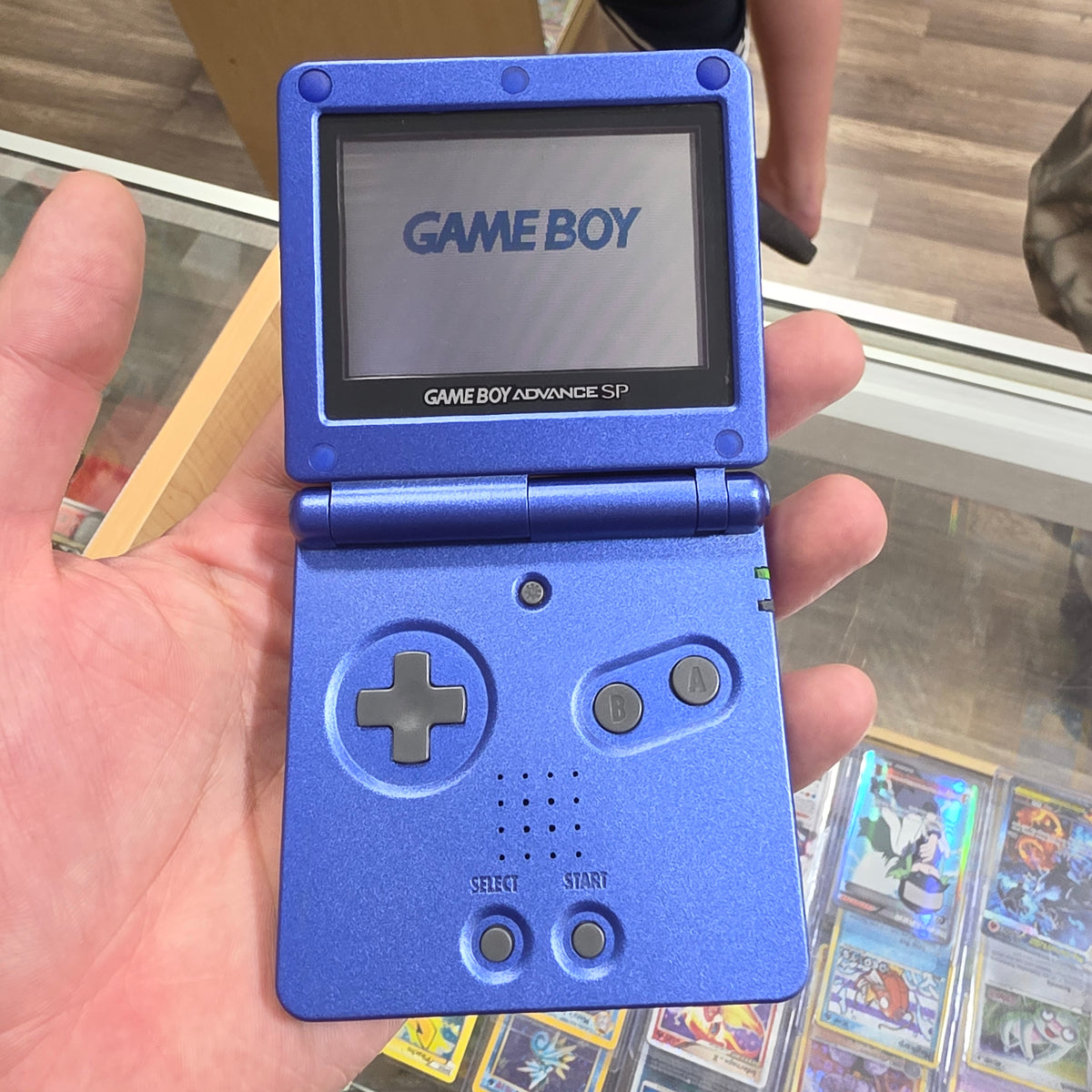 Blue Nintendo Gameboy Advance SP Handheld System w/ Charger Model 001 (RESHELL)