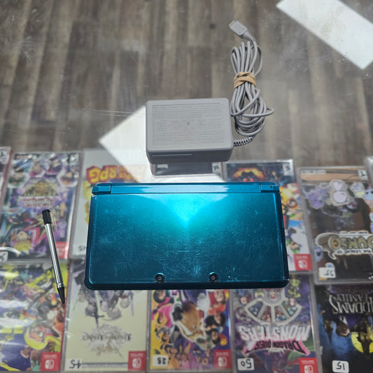 Aqua Blue Nintendo 3DS Handheld System with Charger