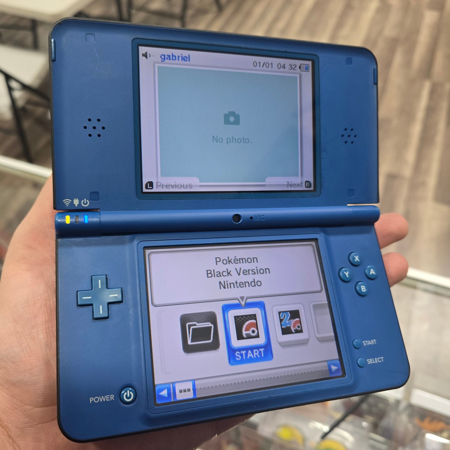 Blue Nintendo DSi XL  Handheld System with Charger (Has Twilight Menu)