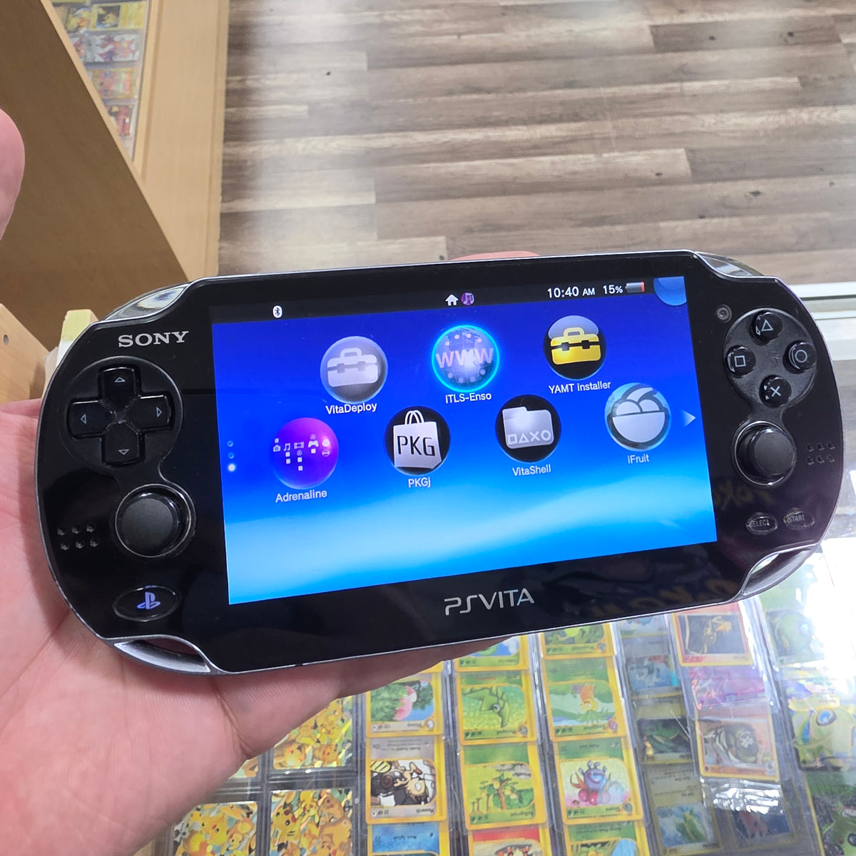 Black Playstation Vita Handheld System with SD2VITA (Charger included)