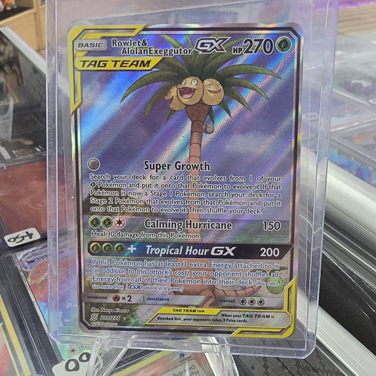 Rowlet & Alolan Exeggutor GX (Alternate Full Art) - SM - Unified Minds (NM)