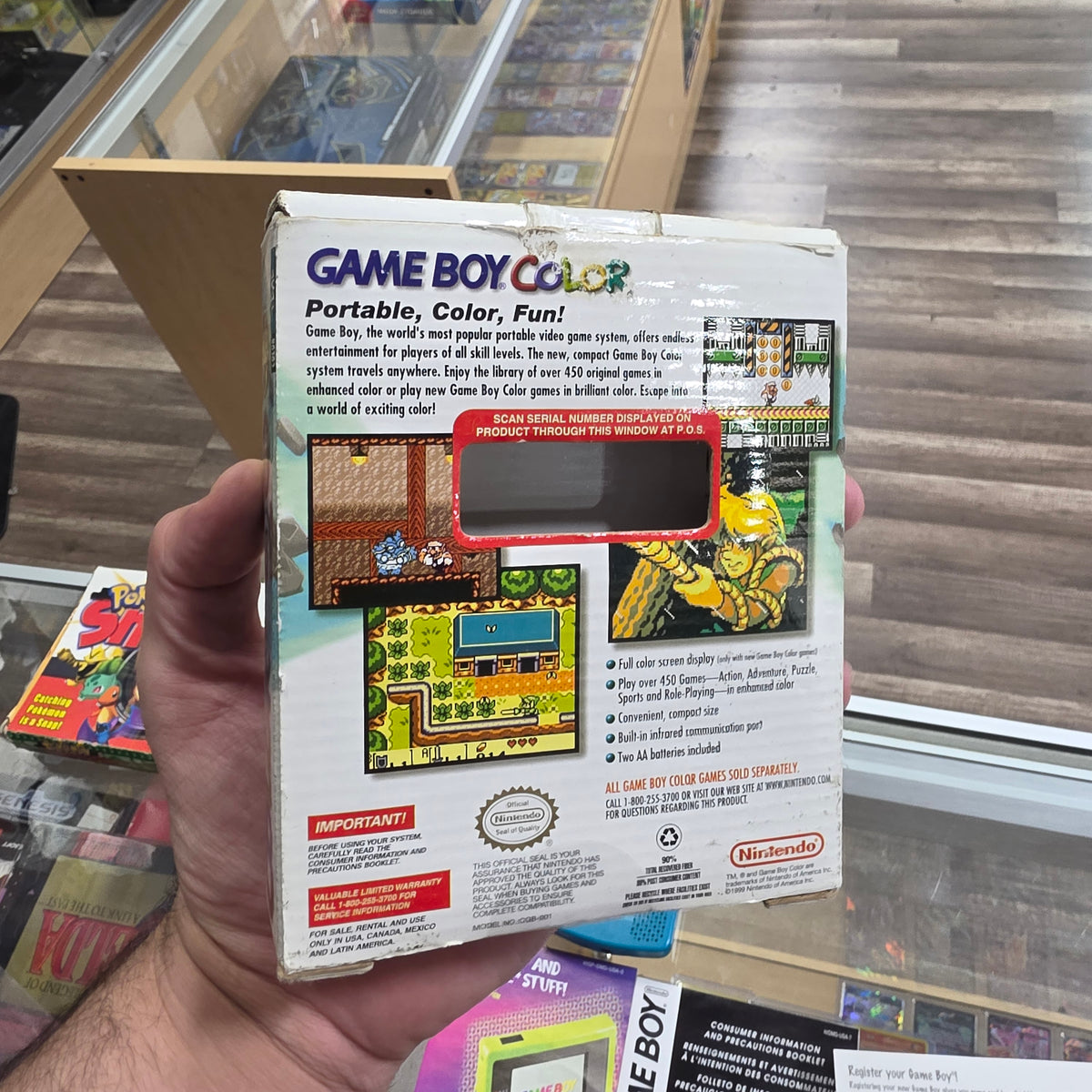 Nintendo Gameboy Color Teal Handheld System with Box
