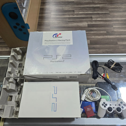 PlayStation 2 SCPH 55000 GT Racing Pack White Console With Box (JAPANESE SYSTEM) (Region Free for English PS2 GAMES ONLY)
