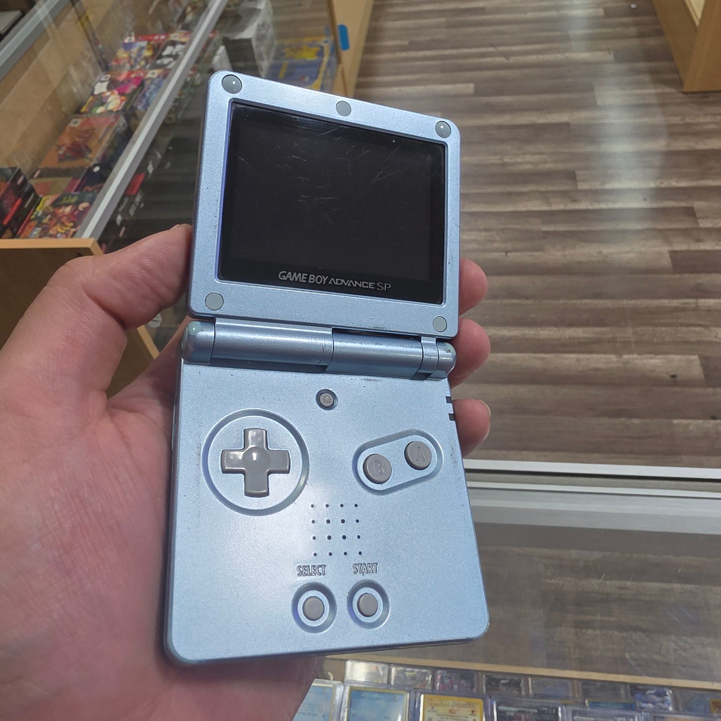 Pearl Blue Nintendo Gameboy Advance SP Handheld System with Charger Model 101