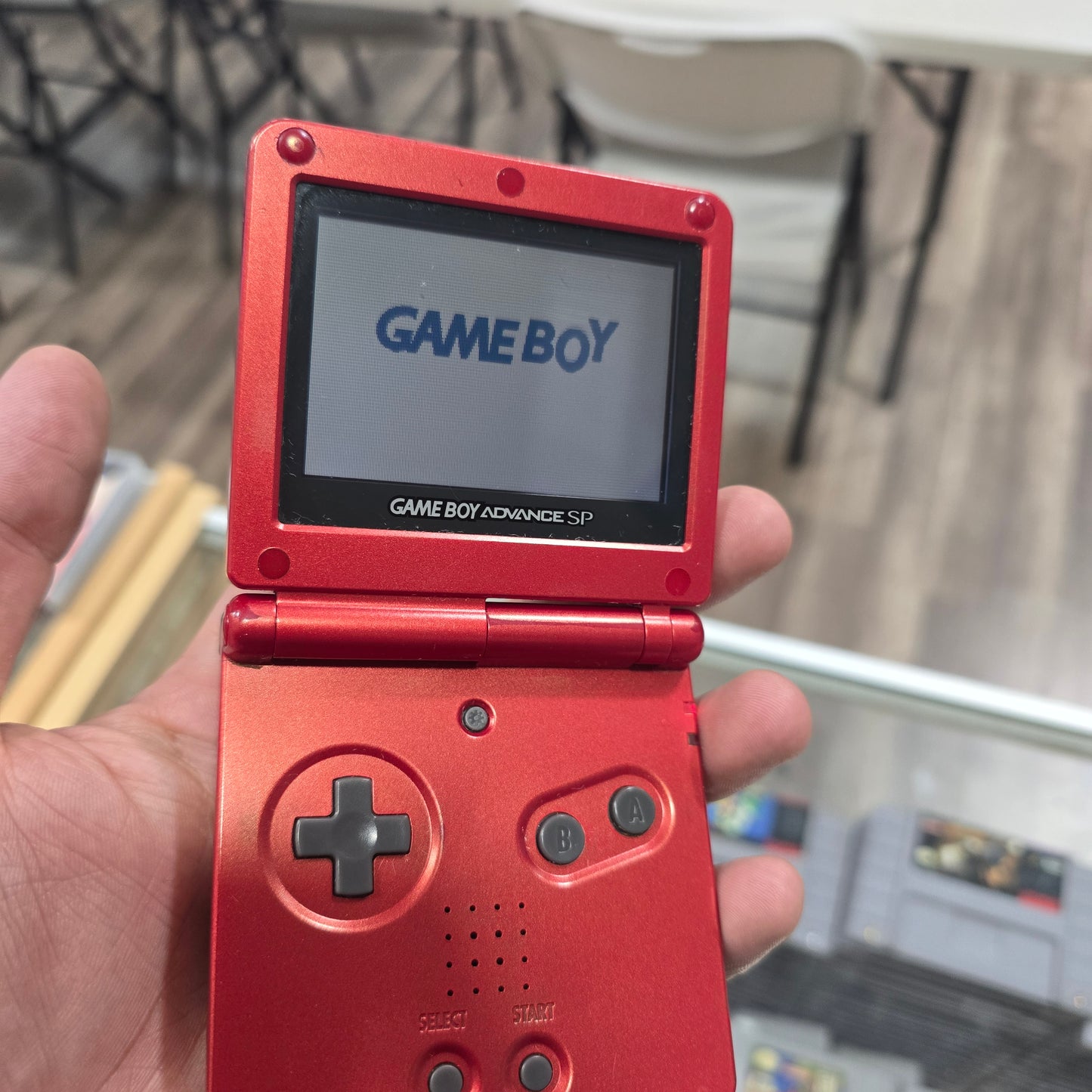 Red Nintendo Gameboy Advance SP 001 Model with Charger