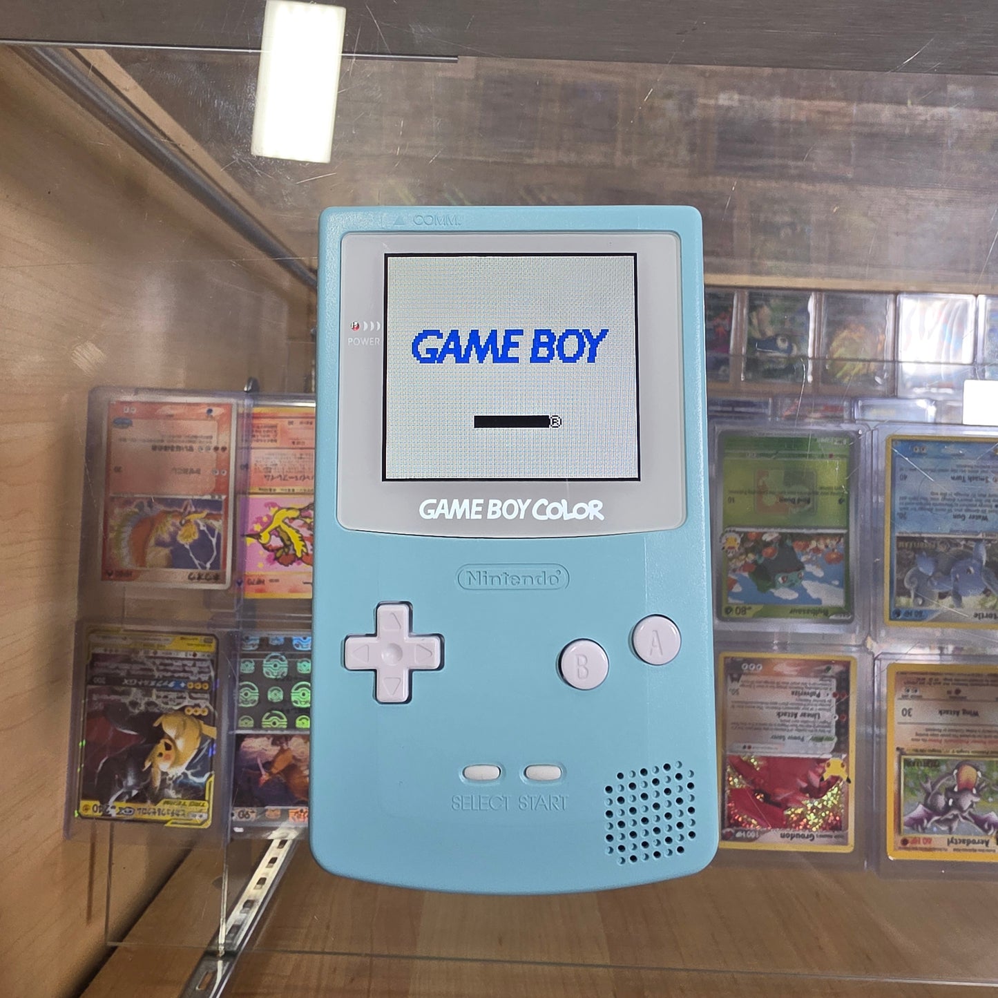 Custom Baby Blue Nintendo Gameboy Color Handheld System with Brighter Screen