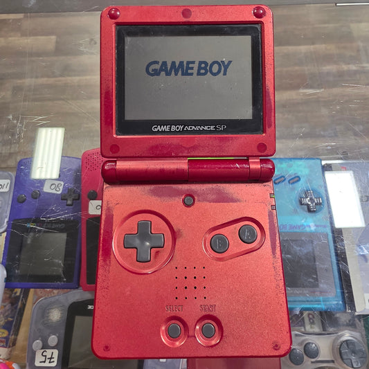 Red Nintendo Gameboy Advance SP [Back Light Doesn't Work] [Poor Condition]