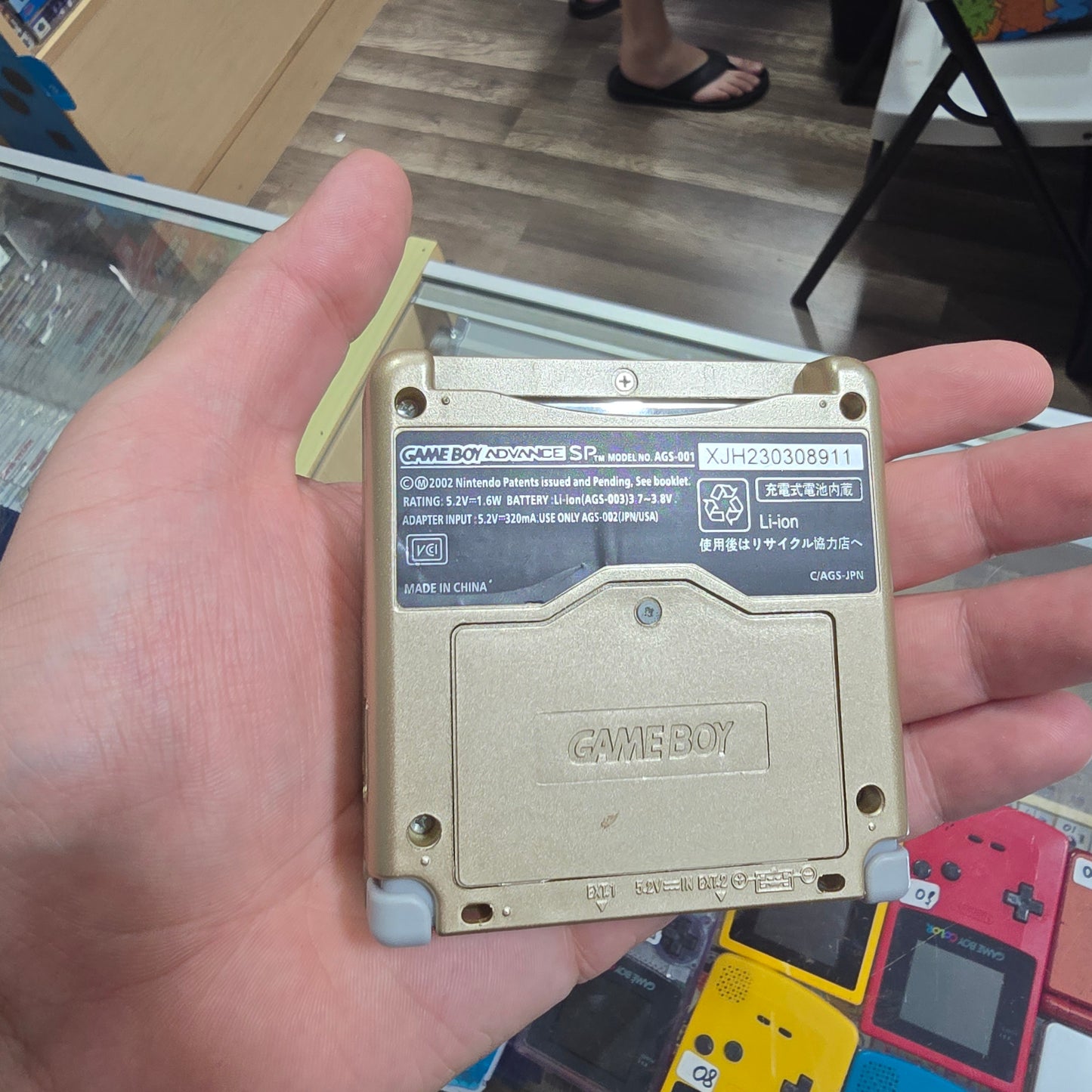 Custom Gold Shell Nintendo Gameboy Advance SP Handheld System with Charger 101 Model