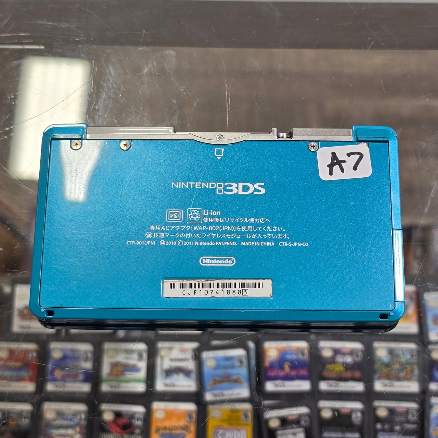 Aqua Blue Nintendo 3DS Handheld System With Charger (Region Free)(JAPANESE TO US)