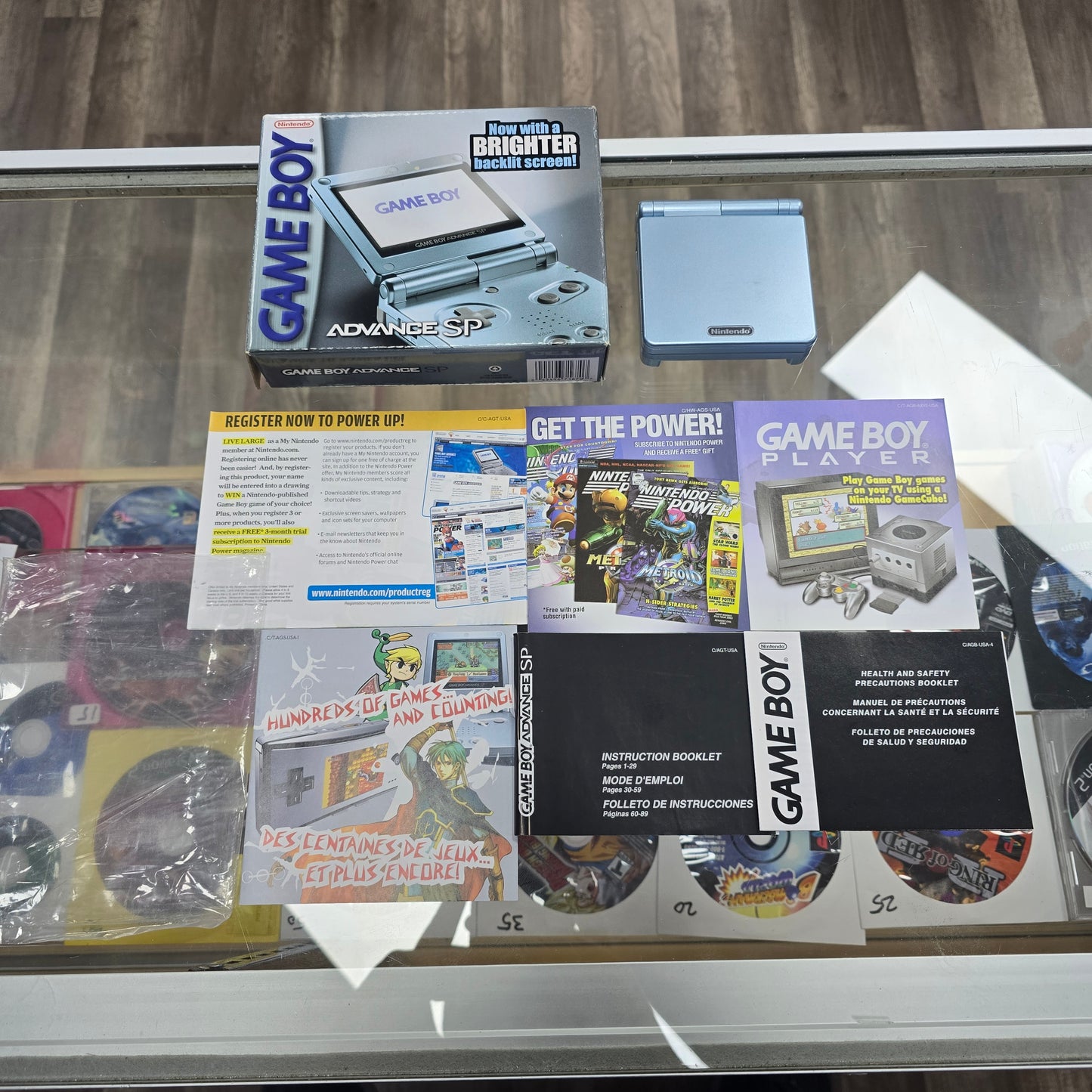 Pearl Blue GameBoy Advance SP [AGS-101] CIB (CLEAN)