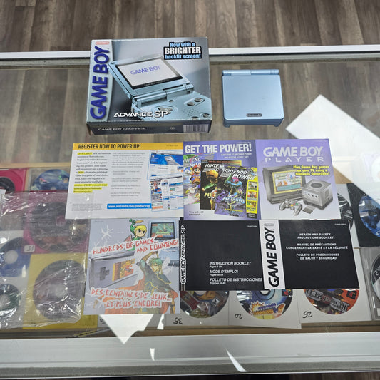 Pearl Blue GameBoy Advance SP [AGS-101] CIB (CLEAN)