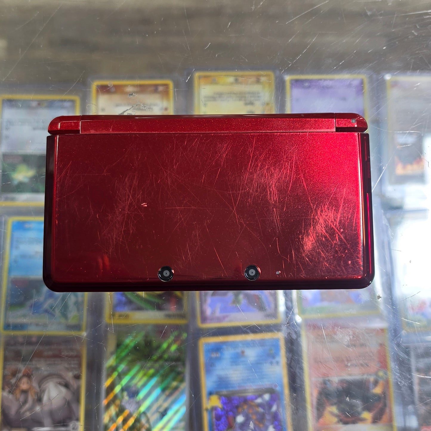 (000) Red Nintendo 3DS Handheld System With Charger (Region Free) (JAPANESE TO US)