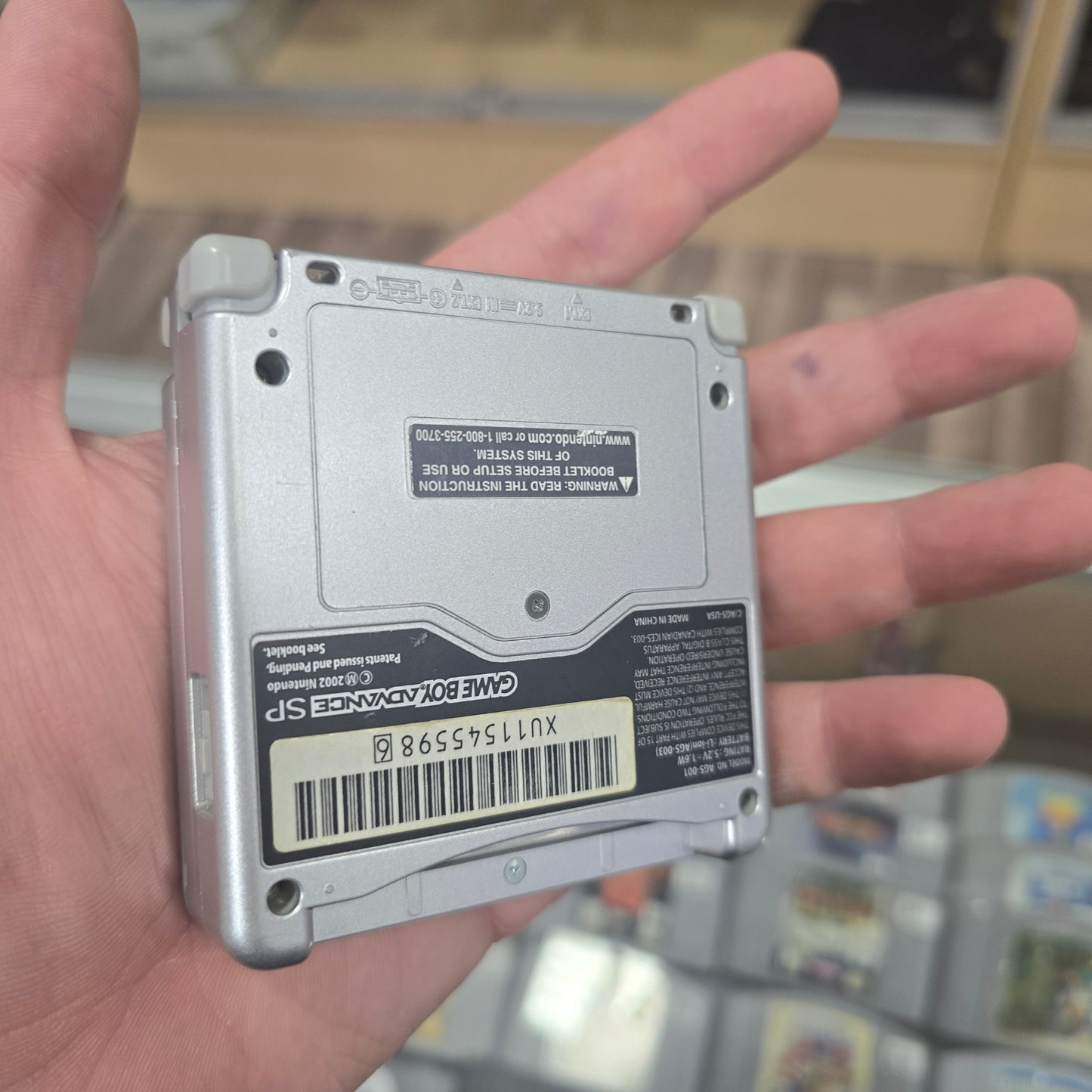 Silver Nintendo Gameboy Advance SP (CLEAN) 001 Model Handheld System with Charger