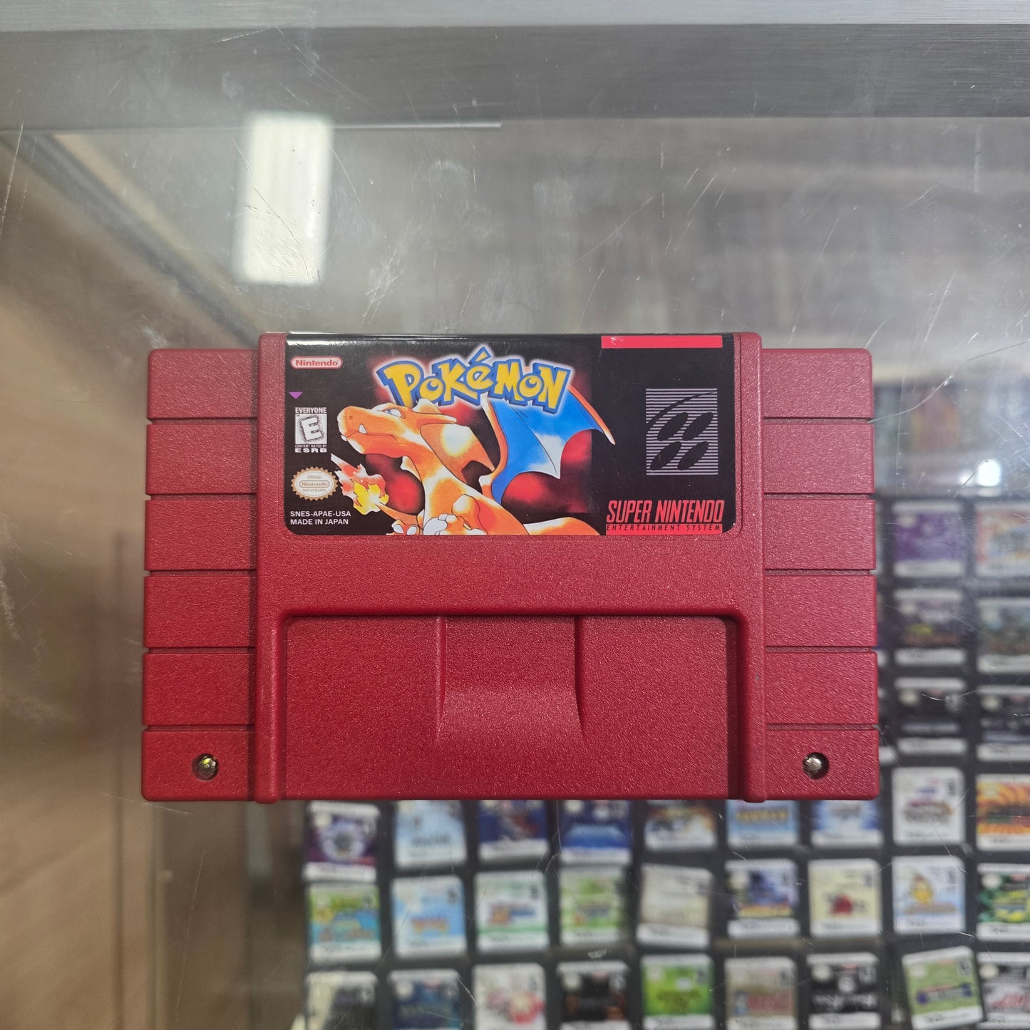 Custom Pokémon Super Nintendo Cartridge with Trade Port (Pokémon Red)