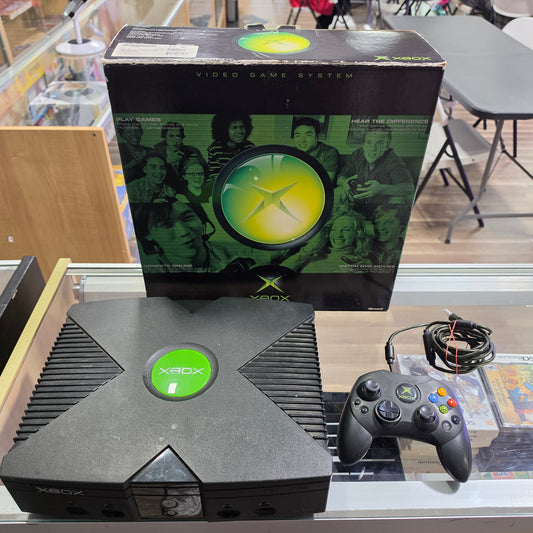 Original Xbox System with One Controller and All Wires Plus Box