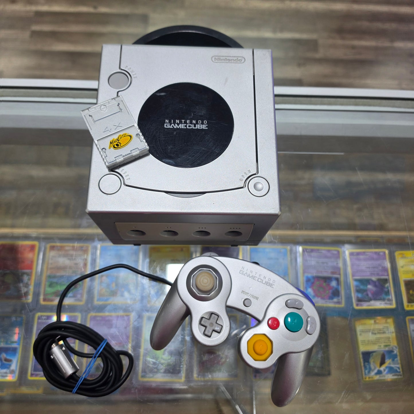 Silver Nintendo GameCube System with One Controller and Wires + Memory Card