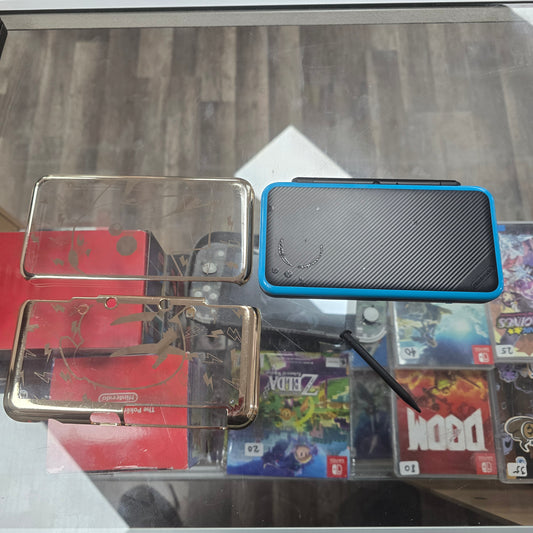 "New" Nintendo 2DS XL Handheld System With Charger and Homebrew Installed with Digital Games (Comes with Pikachu Speical Case Cover)
