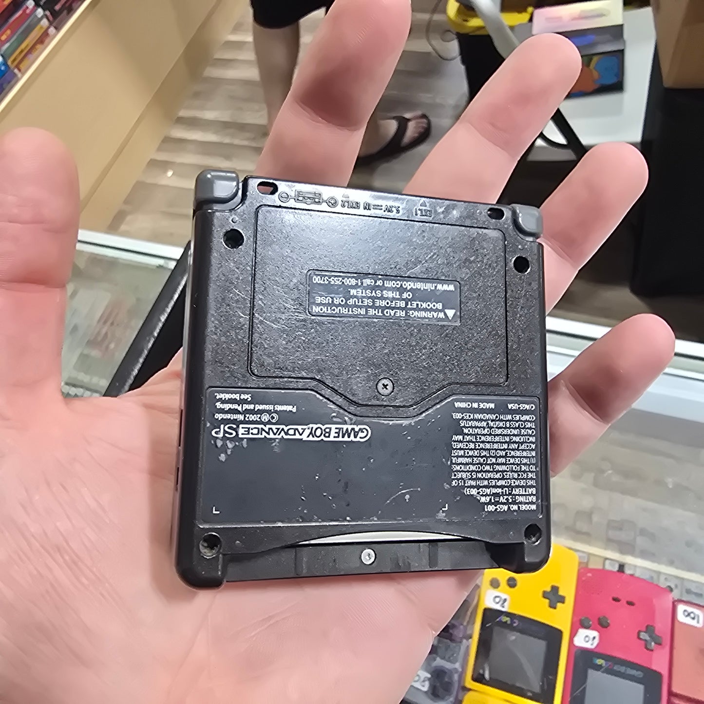 Black Nintendo Gameboy Advance SP Handheld System with Charger 001 Model