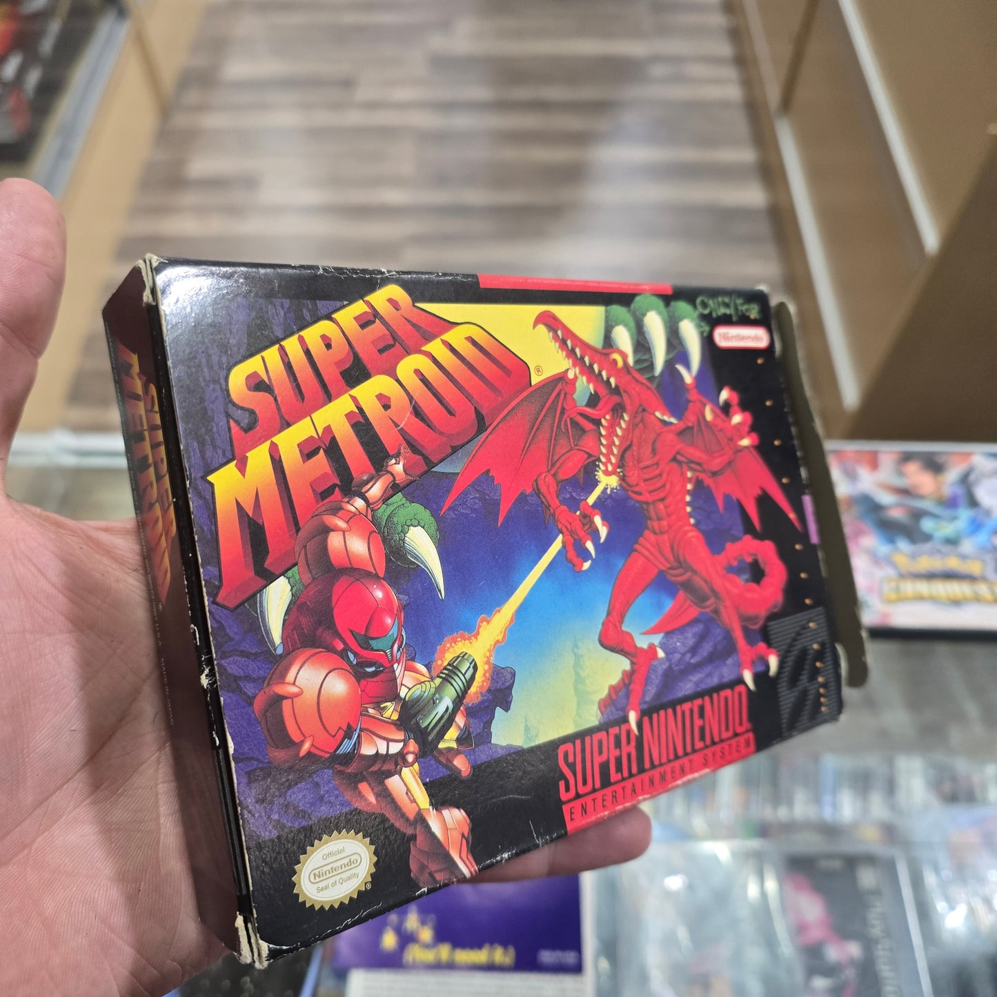 Super Metroid CIB with Poster and Box Protector Super Nintendo