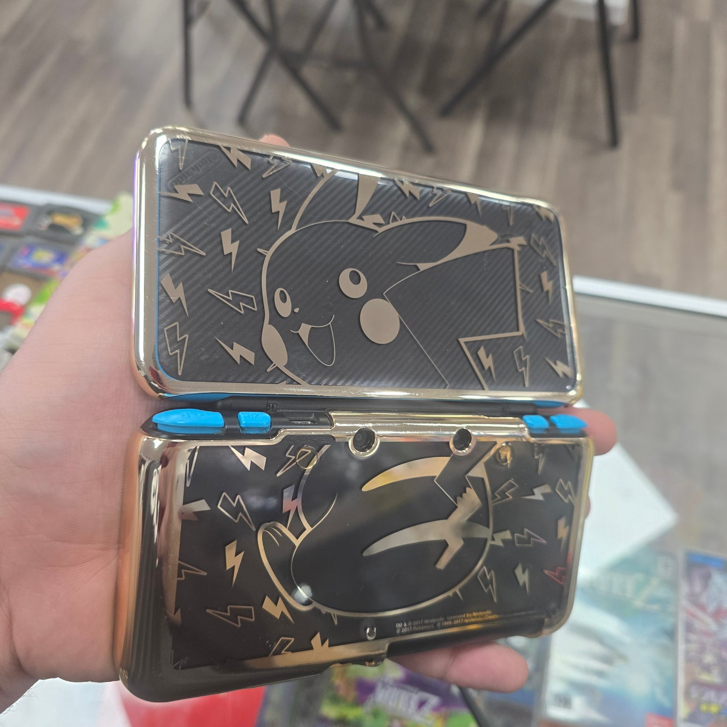 "New" Nintendo 2DS XL Handheld System With Charger and Homebrew Installed with Digital Games (Comes with Pikachu Speical Case Cover)