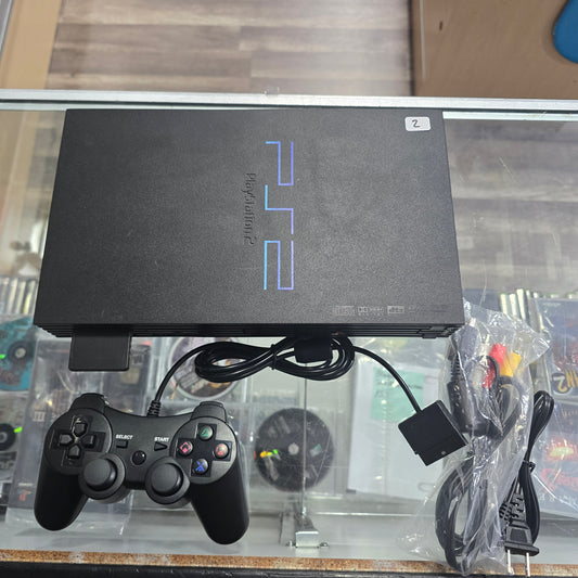 Playstation 2 System with 3rd Party Controller and Wires + Memory Card (2)