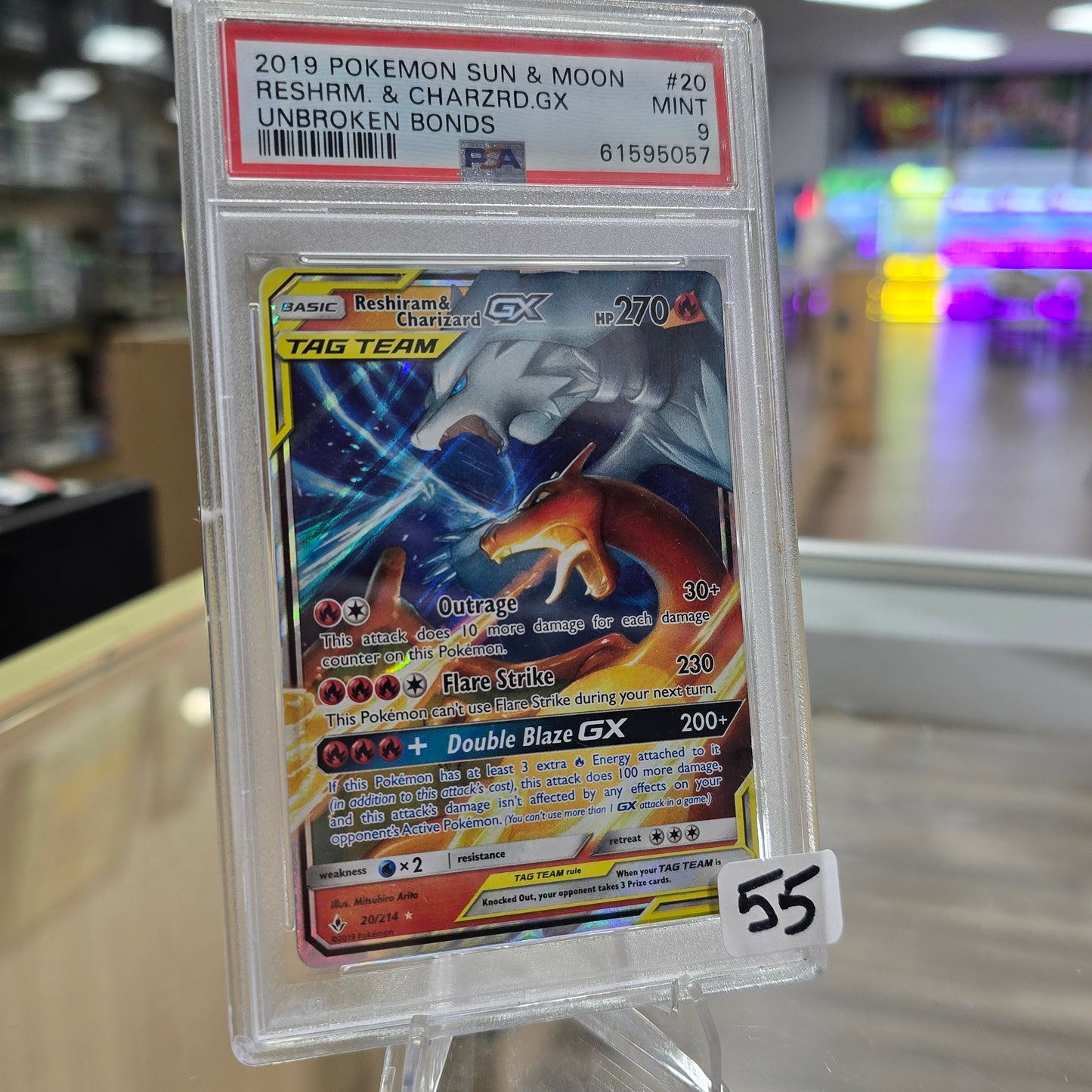 Reshiram & Charizard GX - SM - Unbroken Bonds (PSA 9)