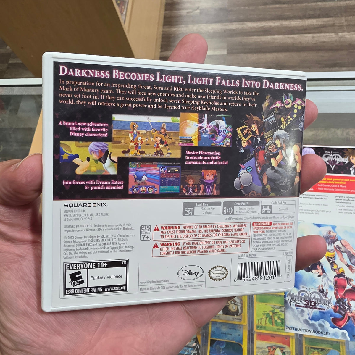 Kingdom Hearts 3D Dream Drop Distance Nintendo 3DS (BOX COVER ART & Manual ONLY)