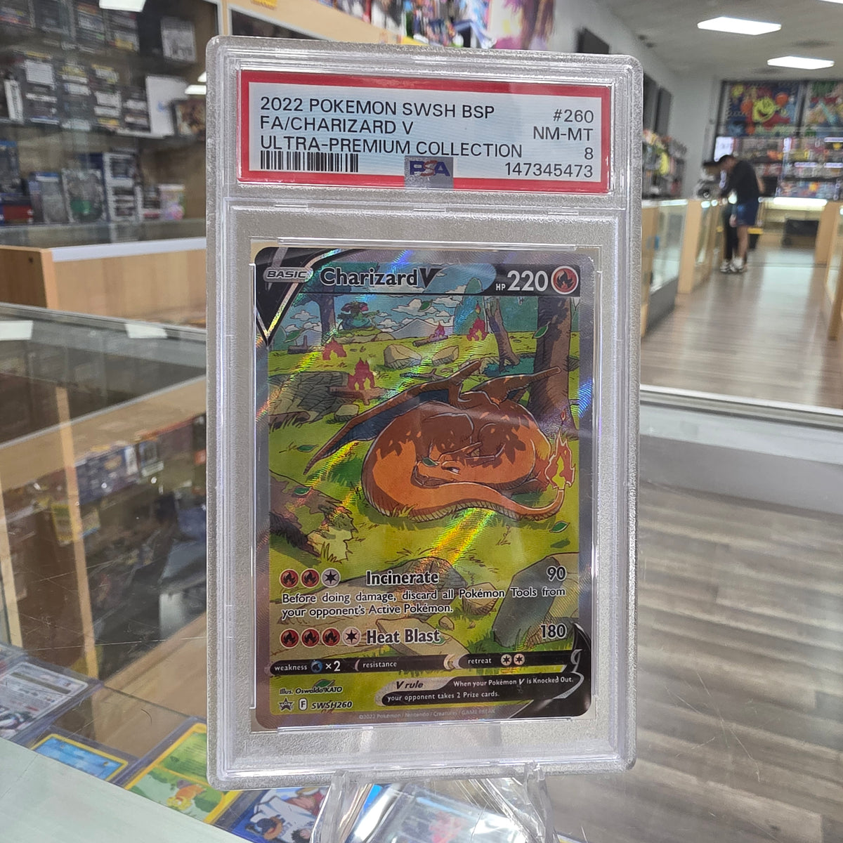 (PSA 8) Charizard V - SWSH260 - SWSH: Sword & Shield Promo Cards