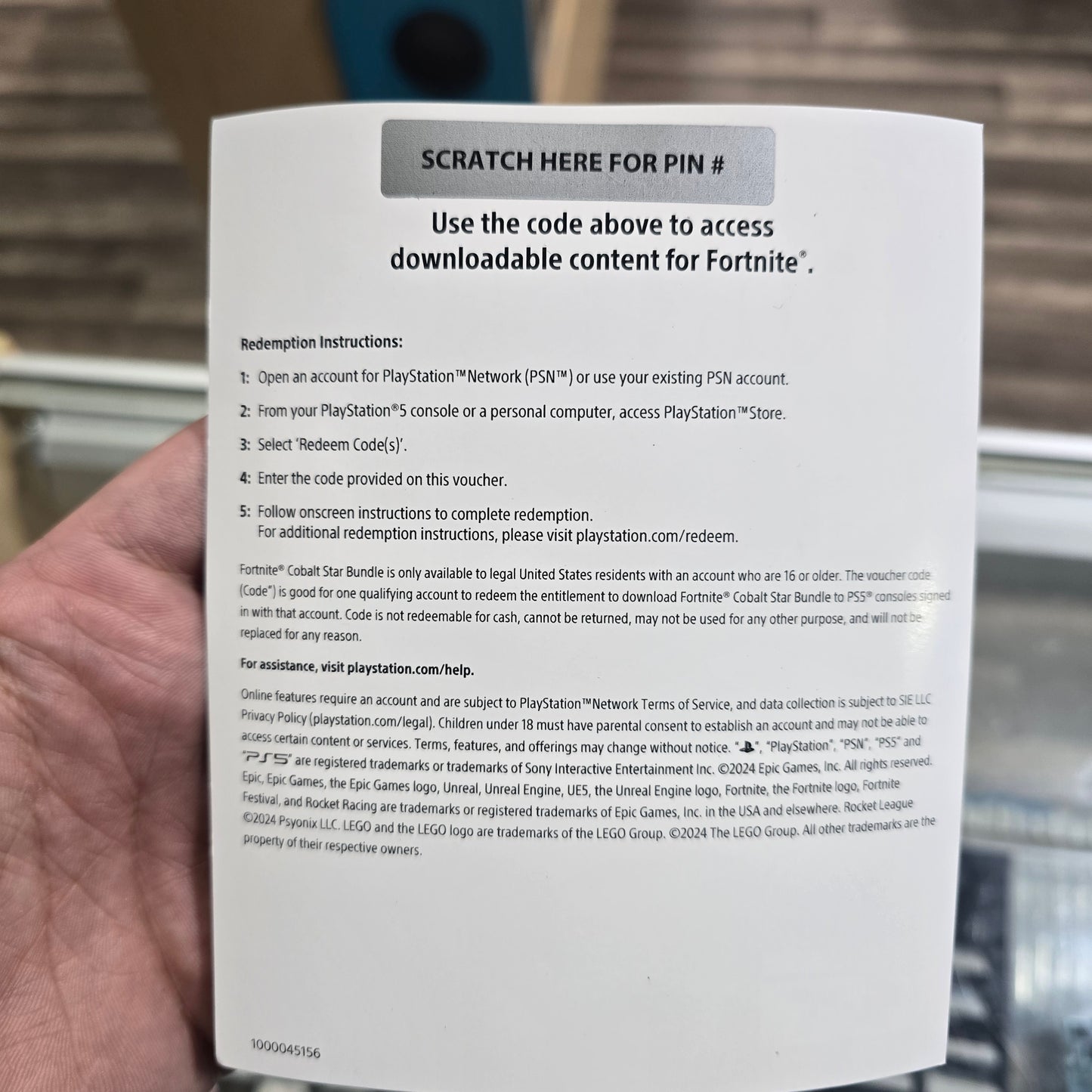 PS5 Fortnite Cobalt Star Bundle + 1000 V Bucks (Unscratched Unused Code)