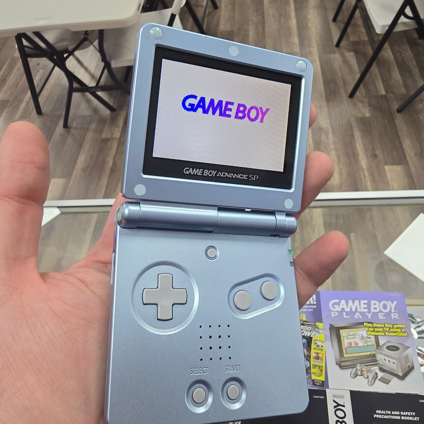 Pearl Blue GameBoy Advance SP [AGS-101] CIB (CLEAN)