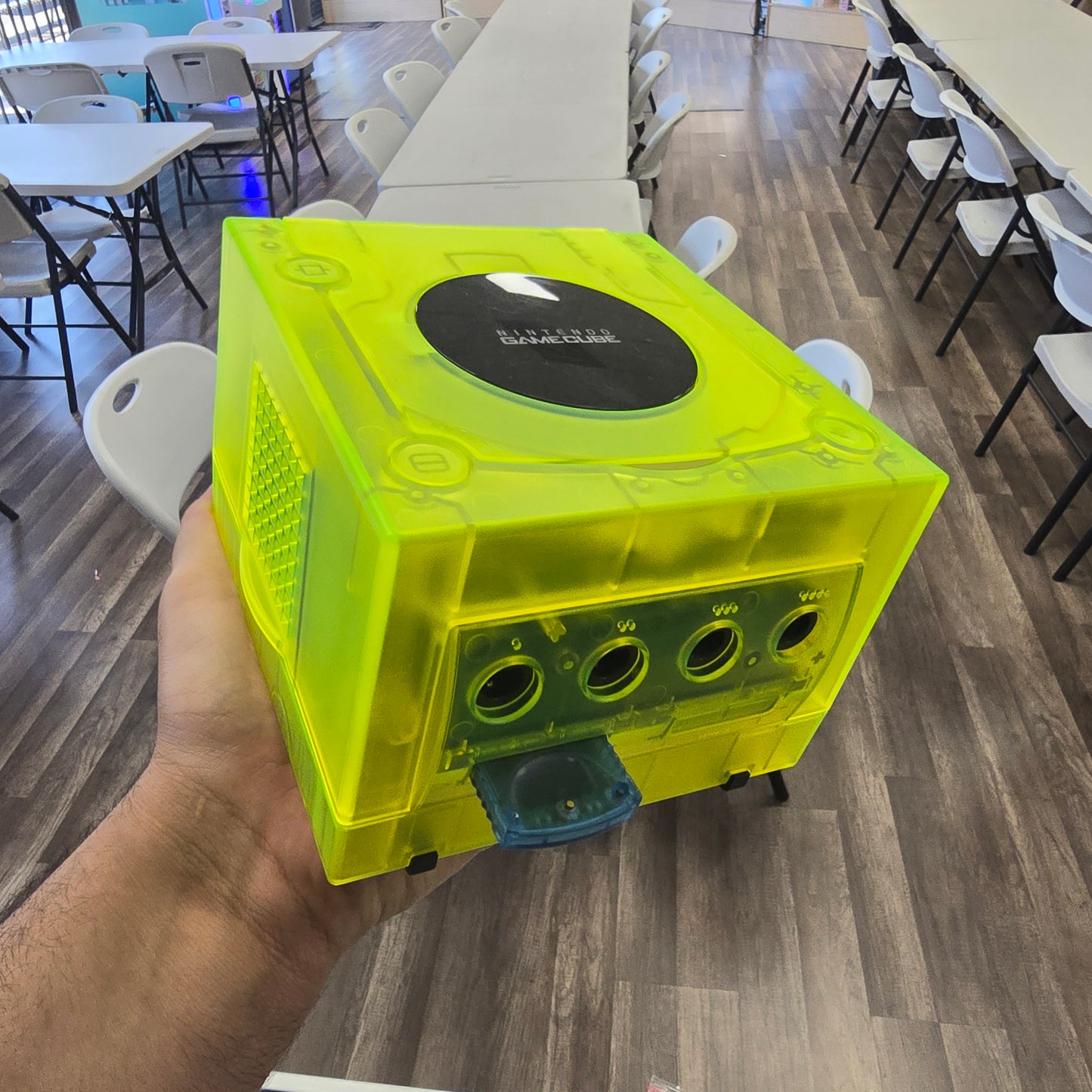 Custom Modded Nintendo GameCube System with New Green Transparent Shell