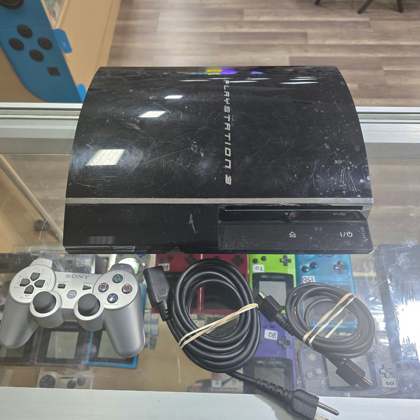 PlayStation 3 Backwards Compatible Model with Controller and Wires