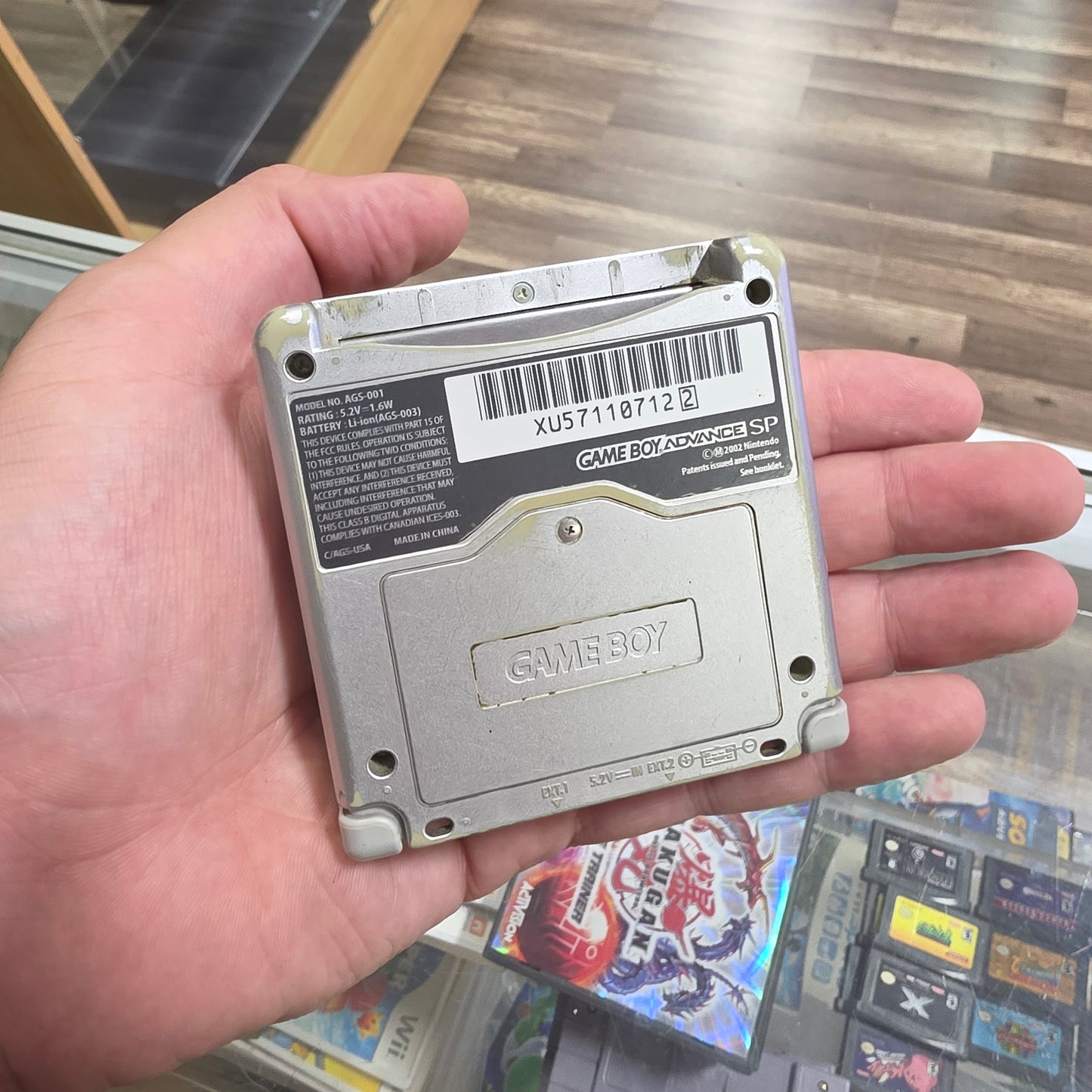 Silver Nintendo Gameboy Advance SP Handheld System with Charger Model 001