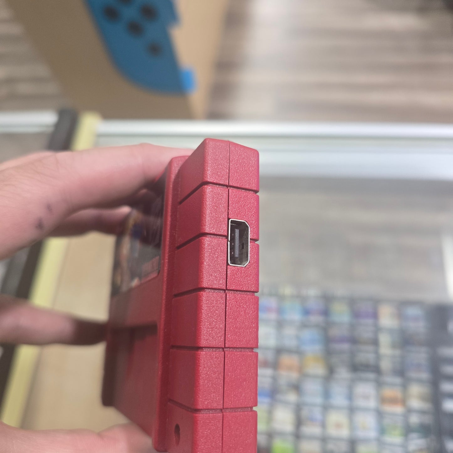 Custom Pokémon Super Nintendo Cartridge with Trade Port (Pokémon Red)