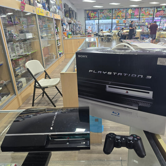 PlayStation 3 Backwards Compatible Model with Controller, Wires, and Box